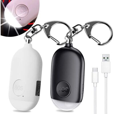 FOGSHIELD Zolginah 2 Pièces 130 Db Alarme Personnelle D'Urgence,rechargeable Alarme De Sécurité Avec Led Lampe De Poche Torche Alarme Anti Agression,pour Femme Enfants Personnes Agées Aventurier-noir + Blanc - Publicité FOGSHIELD Zolginah 2 Pièces 130 Db Alarme Personnelle D'Urgence,rechargeable Alarme De Sécurité Avec Led Lampe De Poche Torche Alarme Anti Agression,pour Femme Enfants Personnes Agées Aventurier-noir + Blanc - Publicité