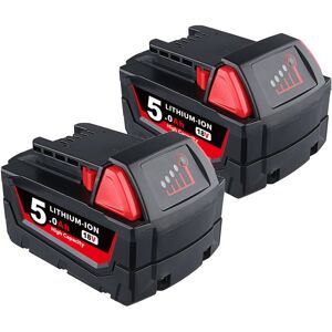 Pdstation - 2X 5.0Ah 18V Batterie de Remplacement pour Milwaukee M18 48-11-1850 48-11-1852 48-11-1820 48-11-1828 48-11-1860 pour Milwaukee M18 Outils - Publicité Pdstation - 2X 5.0Ah 18V Batterie de Remplacement pour Milwaukee M18 48-11-1850 48-11-1852 48-11-1820 48-11-1828 48-11-1860 pour Milwaukee M18 Outils - Publicité