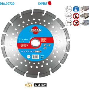 Leman - Disque diamant segments multimatériaux Diam 230 x H 10 mm x Flasque Alu M14 - Publicité Leman - Disque diamant segments multimatériaux Diam 230 x H 10 mm x Flasque Alu M14 - Publicité