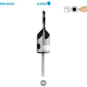 LEMAN Foret hélicoïdal + Fraisoir hss bois perçage Classic ø 6 Long. 90 Long. Utile 50mm - Publicité LEMAN Foret hélicoïdal + Fraisoir hss bois perçage Classic ø 6 Long. 90 Long. Utile 50mm - Publicité