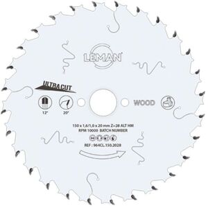 Leman - Lame de scies circulaires hm fine pour bois, diamètre 235 mm, 28 dents alternative positive - Publicité Leman - Lame de scies circulaires hm fine pour bois, diamètre 235 mm, 28 dents alternative positive - Publicité