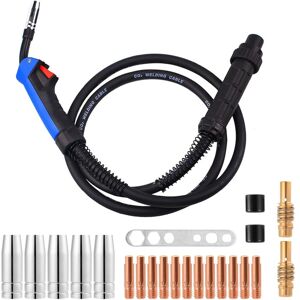 CREA Torche À Souder Fil Mig Mag 15 Ak De 4 Mètres Avec 21pcs Accessoires De Buse/bouchon De Cône De Soudage Pour Machine À Souder Semi-automatique Avec Gaz Réfrigéré Par Air - Publicité CREA Torche À Souder Fil Mig Mag 15 Ak De 4 Mètres Avec 21pcs Accessoires De Buse/bouchon De Cône De Soudage Pour Machine À Souder Semi-automatique Avec Gaz Réfrigéré Par Air - Publicité
