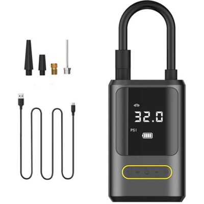 ABYSSE Mini Pompe À Air Électrique 4000 Mah, Compresseur D'Air Portable, Gonfleur De Pneus Sans Fil 150 Psi Avec Écran Lcd Numérique, Pompe À Air Rechargeable Pour Voiture, Vélo, Moto, Scooter - Publicité ABYSSE Mini Pompe À Air Électrique 4000 Mah, Compresseur D'Air Portable, Gonfleur De Pneus Sans Fil 150 Psi Avec Écran Lcd Numérique, Pompe À Air Rechargeable Pour Voiture, Vélo, Moto, Scooter - Publicité