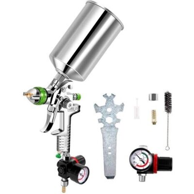 ABYSSE Pistolet À Peinture À Air 1000 Ml Avec Buse 2,5 Mm Hvlp Mini Pulvérisateurs Aérographe Avec Régulateur De Pression - Publicité ABYSSE Pistolet À Peinture À Air 1000 Ml Avec Buse 2,5 Mm Hvlp Mini Pulvérisateurs Aérographe Avec Régulateur De Pression - Publicité