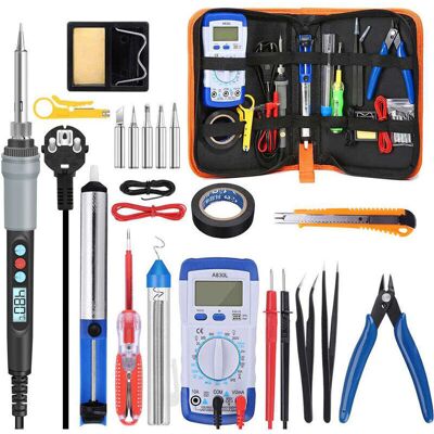Melissa Fer A Souder Kit, 90w Kit De Soudage Électrique De Précision Avec Interrupteur On/off, Temperature Réglable 180480℃, Support Avec Éponge, Lcd Digital Display Soldering Iron Set Tool Kit Multimeter Pl - Publicité Melissa Fer A Souder Kit, 90w Kit De Soudage Électrique De Précision Avec Interrupteur On/off, Temperature Réglable 180480℃, Support Avec Éponge, Lcd Digital Display Soldering Iron Set Tool Kit Multimeter Pl - Publicité