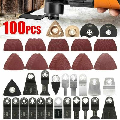 OEM 100 Pcs Lame Oscillant Scie Multifonctions,accessoires Outils Oscillants Multitool Pour Fein Multimaster Dremel Dewalt Einhell Pour Bois, Métal, Plastique 56vingt - Publicité OEM 100 Pcs Lame Oscillant Scie Multifonctions,accessoires Outils Oscillants Multitool Pour Fein Multimaster Dremel Dewalt Einhell Pour Bois, Métal, Plastique 56vingt - Publicité