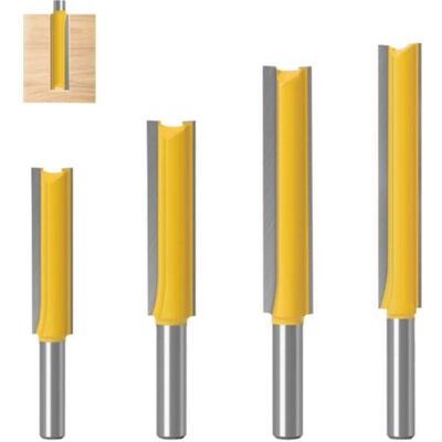 ABYSSE 4 Pièces 8 Mm Queue Fraise Defonceuse, Fraise Droite, Fraise À Bois Fraise Extra-longue, Mèches Carbide Router Bits Fraise À Menuiserie, Pour Le Travail Du Bois (40mm 50mm 63mm 76mm) - Publicité ABYSSE 4 Pièces 8 Mm Queue Fraise Defonceuse, Fraise Droite, Fraise À Bois Fraise Extra-longue, Mèches Carbide Router Bits Fraise À Menuiserie, Pour Le Travail Du Bois (40mm 50mm 63mm 76mm) - Publicité