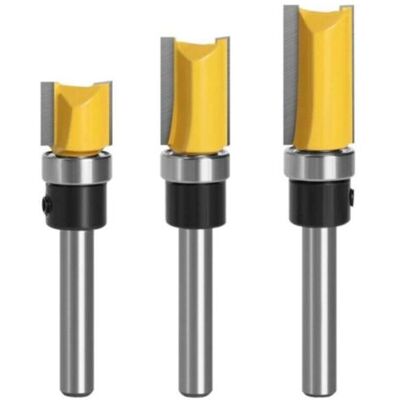 ABYSSE 3pcs 1/4 Pouce Tige Fraise À Affleurer, Fraise À Araser Fraise À Copier Avec Roulement Supérieur, Outils De Fraisage De Menuiserie - Publicité ABYSSE 3pcs 1/4 Pouce Tige Fraise À Affleurer, Fraise À Araser Fraise À Copier Avec Roulement Supérieur, Outils De Fraisage De Menuiserie - Publicité