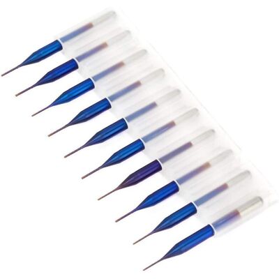 MOXIE 10pcs Cône Fraise En Carbure, Forets Fraises À Noyer De Tungstène Bleu Enduit Fraises En Bout Pour Machine De Gravure Carte De Circuit Imprimé Scm (0.6mm) - Publicité MOXIE 10pcs Cône Fraise En Carbure, Forets Fraises À Noyer De Tungstène Bleu Enduit Fraises En Bout Pour Machine De Gravure Carte De Circuit Imprimé Scm (0.6mm) - Publicité