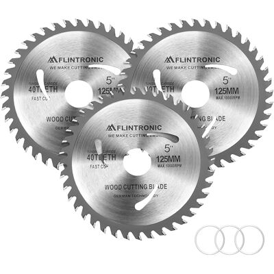 SANS MARQUE 3pcs Lame De Scie Circulaire 125 X 22,2 Mm, Disque À Tronçonner Meuleuse 125, 40 Dents Coupes Propres, Lame Scie Circulaire Pour Bois, Contreplaqué, Stratifié, Cloison, Sèche, Plastique - Publicité SANS MARQUE 3pcs Lame De Scie Circulaire 125 X 22,2 Mm, Disque À Tronçonner Meuleuse 125, 40 Dents Coupes Propres, Lame Scie Circulaire Pour Bois, Contreplaqué, Stratifié, Cloison, Sèche, Plastique - Publicité