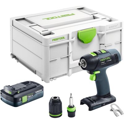 Perceuse-visseuse Sans Fil Festool T 18+3-basic 18 V 50 Nm Brushless + 1 Batterie 4,0 Ah + Systainer - Sans Chargeur - Publicité Perceuse-visseuse Sans Fil Festool T 18+3-basic 18 V 50 Nm Brushless + 1 Batterie 4,0 Ah + Systainer - Sans Chargeur - Publicité