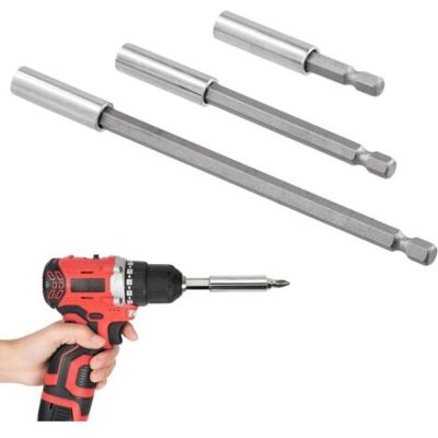 ABYSSE Ensemble De 3 Rallonges Pour Perceuse Avec Tige Hexagonale Magnétique - Pour Vis Et Écrous - Support Extensible Pour Visseuse Et Perceuse Sans Fil - Publicité ABYSSE Ensemble De 3 Rallonges Pour Perceuse Avec Tige Hexagonale Magnétique - Pour Vis Et Écrous - Support Extensible Pour Visseuse Et Perceuse Sans Fil - Publicité