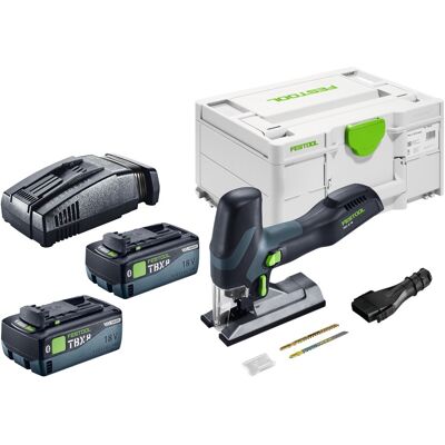 Scie Sauteuse Pendulaire Sans Fil Festool Psc-e 18 Eb-basic 18 V 40 Mm + 2 Batteries 8,0 Ah + Chargeur + Systainer - Publicité Scie Sauteuse Pendulaire Sans Fil Festool Psc-e 18 Eb-basic 18 V 40 Mm + 2 Batteries 8,0 Ah + Chargeur + Systainer - Publicité