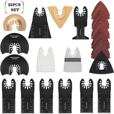 Scotch Outil Multifonction Saw Blades Accessoires Kit,25 Pcs Accessoires D'Outils Oscillants Multifonctions Lame De Scie Universelle Pour Fein Multimaster, Dremel, Bosch, Makita, Dewalt Et P - Publicité Scotch Outil Multifonction Saw Blades Accessoires Kit,25 Pcs Accessoires D'Outils Oscillants Multifonctions Lame De Scie Universelle Pour Fein Multimaster, Dremel, Bosch, Makita, Dewalt Et P - Publicité
