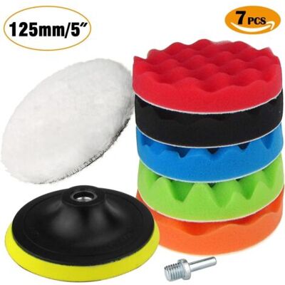 ABYSSE Bonnet Et Éponge De Polissage 125mm/5 Inch Éponge De Polissage, Polissage Voiture Éponge Éponge Et Laine Polissage Cirage Kits Pads De Polissage Avec M10 Drill Adapter- - Publicité ABYSSE Bonnet Et Éponge De Polissage 125mm/5 Inch Éponge De Polissage, Polissage Voiture Éponge Éponge Et Laine Polissage Cirage Kits Pads De Polissage Avec M10 Drill Adapter- - Publicité