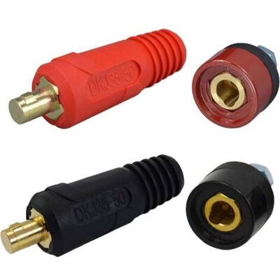 ABYSSE Câble De Torche De Soudage Tig Avec Fiche Et Prise Pour Connexion De Soudage Dkj35-50 Et Dkz35-50 315 A, Connecteur Rapide De Type Dinse, Rouge Et Noir, Lot De 4 - Publicité ABYSSE Câble De Torche De Soudage Tig Avec Fiche Et Prise Pour Connexion De Soudage Dkj35-50 Et Dkz35-50 315 A, Connecteur Rapide De Type Dinse, Rouge Et Noir, Lot De 4 - Publicité