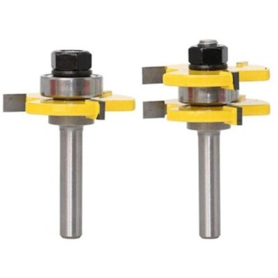 TOOLTEK Rainure Et Languette Fraise Ensemble 3 Cannelures 8mm Tige T Forme Bois Fraise Fraise Outils De Travail Du Bois - Publicité TOOLTEK Rainure Et Languette Fraise Ensemble 3 Cannelures 8mm Tige T Forme Bois Fraise Fraise Outils De Travail Du Bois - Publicité