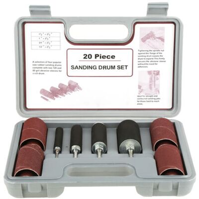 ABYSSE Kit De 20 Outils De Ponçage À Tambour Avec Étui Pour Perceuse À Colonne - Publicité ABYSSE Kit De 20 Outils De Ponçage À Tambour Avec Étui Pour Perceuse À Colonne - Publicité