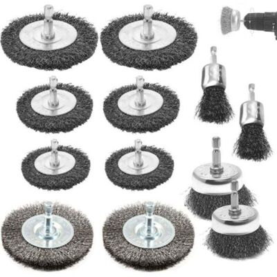 ABYSSE 12 Brosse Métalliques Pour Perceuse,6mm Fil D'Acier Inoxydable Brosse Metallique, Avec Tige Hexagonale Brosse En Fer, Pour Meuleuse, L'Élimination De La Rouille, Corrosion, Peintur (1) - Publicité ABYSSE 12 Brosse Métalliques Pour Perceuse,6mm Fil D'Acier Inoxydable Brosse Metallique, Avec Tige Hexagonale Brosse En Fer, Pour Meuleuse, L'Élimination De La Rouille, Corrosion, Peintur (1) - Publicité