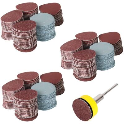 SANS MARQUE 300 Pièces 25mm Disque Ponçage Disques Abrasif Grain 100 180 240 1500 3000 Avec Tige De 3mm Plateau De Polissage Plaques D'Appui Papier Abrasif Pour Perceuse - Publicité SANS MARQUE 300 Pièces 25mm Disque Ponçage Disques Abrasif Grain 100 180 240 1500 3000 Avec Tige De 3mm Plateau De Polissage Plaques D'Appui Papier Abrasif Pour Perceuse - Publicité