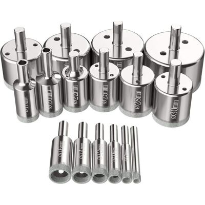 MOXIE Scies-cloches 16 Pcs, Foret Diamant Scie Cloche 6-50 Mm Outils De Perçage En Verre Trous Scies Kit Pour Acier Au Carbone, Perceuse En Verre, Céramique, Porcelaine, Carrelage, Marbre - Publicité MOXIE Scies-cloches 16 Pcs, Foret Diamant Scie Cloche 6-50 Mm Outils De Perçage En Verre Trous Scies Kit Pour Acier Au Carbone, Perceuse En Verre, Céramique, Porcelaine, Carrelage, Marbre - Publicité