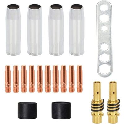 MOXIE 2 X Accessoires De Buse/bouchon De Cône De Soudage Mig Mag Ak-15 / Mb-15 Pièces D'Usure, 10 X Pointes De Soudage M6 0,88 Mm Et 2 X Porte-buses Avec Ressorts Fixes (19 Pièces) - Publicité MOXIE 2 X Accessoires De Buse/bouchon De Cône De Soudage Mig Mag Ak-15 / Mb-15 Pièces D'Usure, 10 X Pointes De Soudage M6 0,88 Mm Et 2 X Porte-buses Avec Ressorts Fixes (19 Pièces) - Publicité