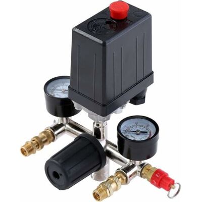 ABYSSE Pressostat De Compresseur D'Air G1/4' – Double Sorties – Régulateur De Pression 10 Bars – Tension 220v Monophasé - Publicité ABYSSE Pressostat De Compresseur D'Air G1/4' – Double Sorties – Régulateur De Pression 10 Bars – Tension 220v Monophasé - Publicité