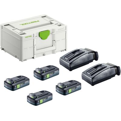 Kit D'Alimentation Festool Sys 18 V 4xtbx4/2xtcl6 Avec 4 Batteries Bp 18 Tbx 4 C-asi 18 V 4,0 Ah (4x 578745) + 2 Chargeurs Tcl 6 (2x 201135) + Systainer - Publicité Kit D'Alimentation Festool Sys 18 V 4xtbx4/2xtcl6 Avec 4 Batteries Bp 18 Tbx 4 C-asi 18 V 4,0 Ah (4x 578745) + 2 Chargeurs Tcl 6 (2x 201135) + Systainer - Publicité