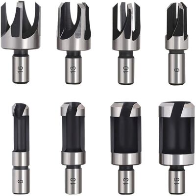 PELTOR Tourillon Bois 8pcs Hss Foret Bois Fraise À Bouchonner Bois Outil De Coupe Bois Mèches Des Bouchons Wood Plug Cutter Drill Bits 6mm /10mm/13mm/16mm Petite Fraise Bois Pour Perceuse - Publicité PELTOR Tourillon Bois 8pcs Hss Foret Bois Fraise À Bouchonner Bois Outil De Coupe Bois Mèches Des Bouchons Wood Plug Cutter Drill Bits 6mm /10mm/13mm/16mm Petite Fraise Bois Pour Perceuse - Publicité