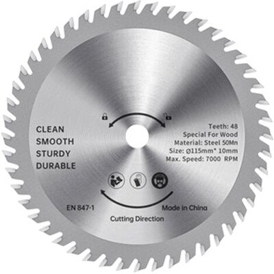 ABYSSE Lame De Scie Circulaire Tct - 115 Mm - Coupe-bois - Acier Allié - 48 Dents - Scie Prête À L'Emploi - Pour Le Travail Du Bois - Coupe Lisse - 32 Mm - Mandrin - Publicité ABYSSE Lame De Scie Circulaire Tct - 115 Mm - Coupe-bois - Acier Allié - 48 Dents - Scie Prête À L'Emploi - Pour Le Travail Du Bois - Coupe Lisse - 32 Mm - Mandrin - Publicité