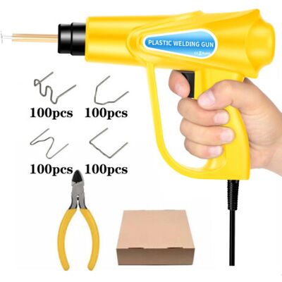 ABYSSE Machine À Souder Le Plastique Avec Pistolet À Air Chaud, Fer À Souder Pour Pare-chocs Jaune, Kit De Réparation De Pare-chocs De Voiture Avec Agrafeuse Chauffante, Fer À Souder Pour Plastique - Publicité ABYSSE Machine À Souder Le Plastique Avec Pistolet À Air Chaud, Fer À Souder Pour Pare-chocs Jaune, Kit De Réparation De Pare-chocs De Voiture Avec Agrafeuse Chauffante, Fer À Souder Pour Plastique - Publicité