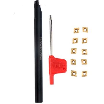 ABYSSE Porte-outil S10k-sclcr06 + 10 Lames Cnc Ccmt060204-hm Ybc251 + Clé (la Couleur De La Clé Est Aléatoire) - Publicité ABYSSE Porte-outil S10k-sclcr06 + 10 Lames Cnc Ccmt060204-hm Ybc251 + Clé (la Couleur De La Clé Est Aléatoire) - Publicité