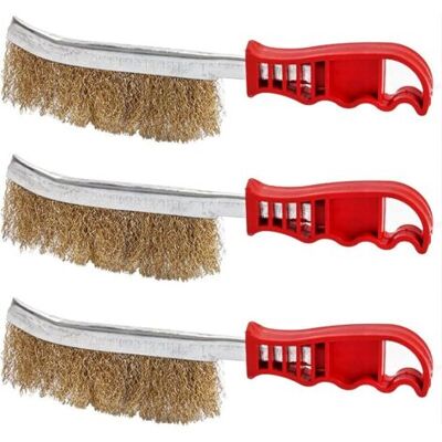 ABYSSE Jeu De 3 Brosses Métallique À Main En Nylon Laiton Acier Inoxydable Acier Inoxydable Grande Brosse Laiton De Nettoyage Pour Bois, Nettoyage Scories De Soudage, L'Élimination De Rouille - Publicité ABYSSE Jeu De 3 Brosses Métallique À Main En Nylon Laiton Acier Inoxydable Acier Inoxydable Grande Brosse Laiton De Nettoyage Pour Bois, Nettoyage Scories De Soudage, L'Élimination De Rouille - Publicité