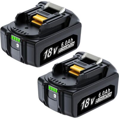 MEMKEY Batterie De Remplacement 2 Pcs 18v 6.0ah – Compatible Makita Bl1860b Bl1820b 1830b 1840b 1850b – Technologie Lithium Pour Outils Makita - Publicité MEMKEY Batterie De Remplacement 2 Pcs 18v 6.0ah – Compatible Makita Bl1860b Bl1820b 1830b 1840b 1850b – Technologie Lithium Pour Outils Makita - Publicité