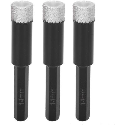 FLAMMKRAFT Lot De 3 Forets Diamantés Brasés Sous Vide Pour Carrelage À Sec, Marbre Et Granit, Scie Cloche De 14 Mm - Publicité FLAMMKRAFT Lot De 3 Forets Diamantés Brasés Sous Vide Pour Carrelage À Sec, Marbre Et Granit, Scie Cloche De 14 Mm - Publicité
