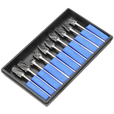ABYSSE Ensemble De 10 Fraises Rotatives En Acier Au Carbure De Tungstène Pour Le Travail Des Métaux Et La Sculpture (3 X 6 Mm). Publicité ABYSSE Ensemble De 10 Fraises Rotatives En Acier Au Carbure De Tungstène Pour Le Travail Des Métaux Et La Sculpture (3 X 6 Mm). Publicité