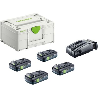 Kit D'Alimentation Festool Sys 18 V 4xtbx4/sca16 Avec 4 Batteries Bp 18 Tbx 4 C-asi 18 V 4,0 Ah (4x 578745) + Chargeur Rapide Sca 16 (576953) + Systainer - Publicité Kit D'Alimentation Festool Sys 18 V 4xtbx4/sca16 Avec 4 Batteries Bp 18 Tbx 4 C-asi 18 V 4,0 Ah (4x 578745) + Chargeur Rapide Sca 16 (576953) + Systainer - Publicité