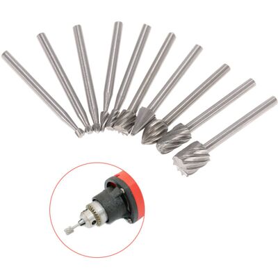 PELTOR Jeffergarden Accessoires De Meulage Électrique : 10 Fraises Rotatives Hss À Queue De 3 Mm Pour Perceuse, Outil De Travail Du Bois Et Gravure Cnc. Publicité PELTOR Jeffergarden Accessoires De Meulage Électrique : 10 Fraises Rotatives Hss À Queue De 3 Mm Pour Perceuse, Outil De Travail Du Bois Et Gravure Cnc. Publicité