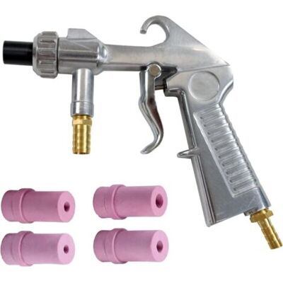 ABYSSE Pistolet De Sablage Pneumatique Sableuse Décapage + 4x Céramique Buse 4/5/6/7mm - Publicité ABYSSE Pistolet De Sablage Pneumatique Sableuse Décapage + 4x Céramique Buse 4/5/6/7mm - Publicité