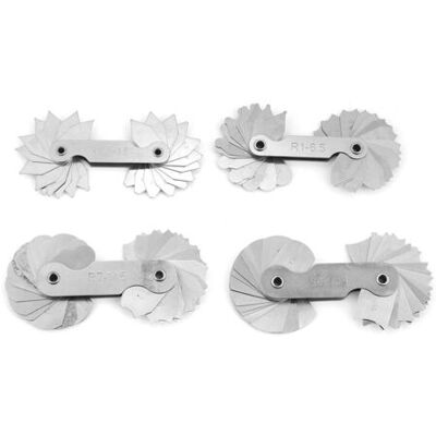 ABYSSE 4 Jauges De Rayon En Acier Inoxydable Pour Congés, Outil De Mesure R0,3-1,5 / R1-6,5 / R7-14,5 / R15-25 - Publicité ABYSSE 4 Jauges De Rayon En Acier Inoxydable Pour Congés, Outil De Mesure R0,3-1,5 / R1-6,5 / R7-14,5 / R15-25 - Publicité