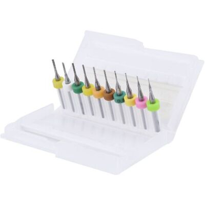ABYSSE Lot De 10 Fraises À Graver Pour Circuits Imprimés (diamètres : 0,5/0,6/0,7/0,8/0,9/1,0/1,1/1,2/1,3/1,4 Mm, Queue De 3,175 Mm) - Publicité ABYSSE Lot De 10 Fraises À Graver Pour Circuits Imprimés (diamètres : 0,5/0,6/0,7/0,8/0,9/1,0/1,1/1,2/1,3/1,4 Mm, Queue De 3,175 Mm) - Publicité