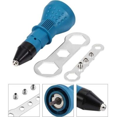 ABYSSE Adaptateur Riveteuse Outil De Rivetage Electrique De Rivet D'Ecrou Pistolet À Rivets Sans Fil ,accessoires De Tournevis 2.4, 3.2, 4.0, 4.8 Mm (bleu) - Publicité ABYSSE Adaptateur Riveteuse Outil De Rivetage Electrique De Rivet D'Ecrou Pistolet À Rivets Sans Fil ,accessoires De Tournevis 2.4, 3.2, 4.0, 4.8 Mm (bleu) - Publicité