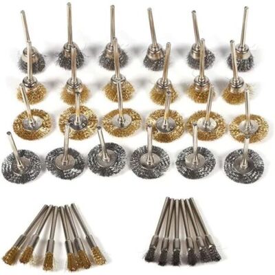 ABYSSE Garosa 36pcs Brosse En Laiton De Polissage Ensemble Jeu De Brosses Métalliques Pour Perceuse Outils Fil D'Acier Inoxydable Kit Complet Forage Brosses Rotatifs - Publicité ABYSSE Garosa 36pcs Brosse En Laiton De Polissage Ensemble Jeu De Brosses Métalliques Pour Perceuse Outils Fil D'Acier Inoxydable Kit Complet Forage Brosses Rotatifs - Publicité
