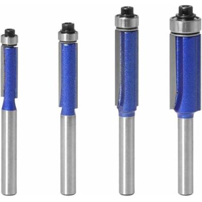 ABYSSE 4pcs 6.35mm Tige Amélioré Fraise A Copier Affleurement Trim Routeur Bit Defonceuse Double Flûte Avec Roulement Supérieure 6.35, 7.96, 9.52, 12.7mm Pour Outils De Menuiserie Bleu - Publicité ABYSSE 4pcs 6.35mm Tige Amélioré Fraise A Copier Affleurement Trim Routeur Bit Defonceuse Double Flûte Avec Roulement Supérieure 6.35, 7.96, 9.52, 12.7mm Pour Outils De Menuiserie Bleu - Publicité
