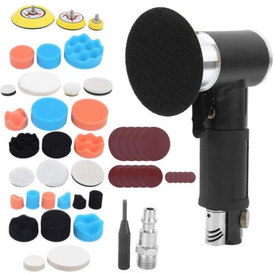MOXIE Mini Ponceuse Pneumatique, Ponceuse Orbitale Aléatoire Oscillante Pneumatique Avec Kit De Tampons De Disque De Ponçage De Polissage, Entrée 1/4 "8cfm 15000 Tr/min Vitesse À Vide(jp Nozzle) - Publicité MOXIE Mini Ponceuse Pneumatique, Ponceuse Orbitale Aléatoire Oscillante Pneumatique Avec Kit De Tampons De Disque De Ponçage De Polissage, Entrée 1/4 "8cfm 15000 Tr/min Vitesse À Vide(jp Nozzle) - Publicité
