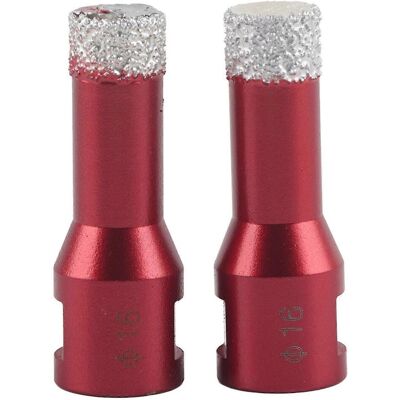 FLAMMKRAFT Lot De 2 Forets Diamantés M14 À Filetage Femelle Pour Meuleuse D'Angle, Pour Carrelage Céramique, 16 Mm - Publicité FLAMMKRAFT Lot De 2 Forets Diamantés M14 À Filetage Femelle Pour Meuleuse D'Angle, Pour Carrelage Céramique, 16 Mm - Publicité