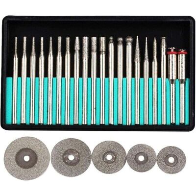 SANS MARQUE Mini Disque À Tronçonner Diamanté Ensemble De Fraises Diamantées Assortiment De Fraises Diamantées Ensemble De Broches De Forage Pour Dremel, Proxxon Multi-tools - Outils Rotatifs À Tige De 3 Mm - Publicité SANS MARQUE Mini Disque À Tronçonner Diamanté Ensemble De Fraises Diamantées Assortiment De Fraises Diamantées Ensemble De Broches De Forage Pour Dremel, Proxxon Multi-tools - Outils Rotatifs À Tige De 3 Mm - Publicité