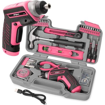 MOXIE Tournevis Electrique 4v Rose - Perceuse Visseuse Sans Fil Multifonction Avec Kit Complet D'Outils Et Accessoires - Mallette De Rangement Avec Marteau, Pince, Foret, Tournevis Et Embouts - Publicité MOXIE Tournevis Electrique 4v Rose - Perceuse Visseuse Sans Fil Multifonction Avec Kit Complet D'Outils Et Accessoires - Mallette De Rangement Avec Marteau, Pince, Foret, Tournevis Et Embouts - Publicité