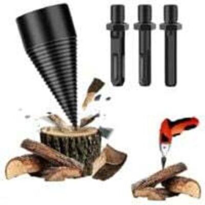 ABYSSE 42mm Foret De Fendage De Bois, 4pcs Fendre Buches Bois Set Avec 3 Poignées De Forage, Fendeuse De Bches Pour Machine À Bois De Chauffage, Perceuse Vis Cne Fendeuse De Bches Facile À Fendre - Publicité ABYSSE 42mm Foret De Fendage De Bois, 4pcs Fendre Buches Bois Set Avec 3 Poignées De Forage, Fendeuse De Bches Pour Machine À Bois De Chauffage, Perceuse Vis Cne Fendeuse De Bches Facile À Fendre - Publicité
