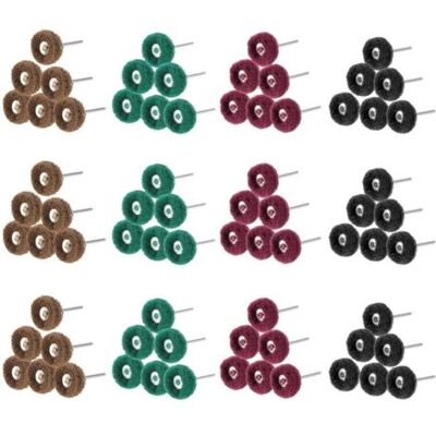 ABYSSE Lot De 80 Roues De Polissage Abrasif De 25 Mm, Accessoires De Polissage Pour Outils Rotatifs , Grain 80/150/240/300, Tampon À Récurer Et Queue En Métal - Publicité ABYSSE Lot De 80 Roues De Polissage Abrasif De 25 Mm, Accessoires De Polissage Pour Outils Rotatifs , Grain 80/150/240/300, Tampon À Récurer Et Queue En Métal - Publicité